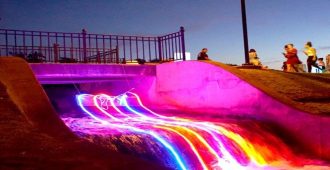 WATERFALL ( PUBLIC ART BY CLAYTON OREHEK )